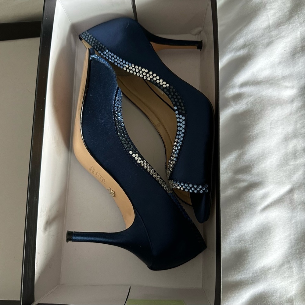 Dark Blue Rhinestone Heels - Picture 3 of 9